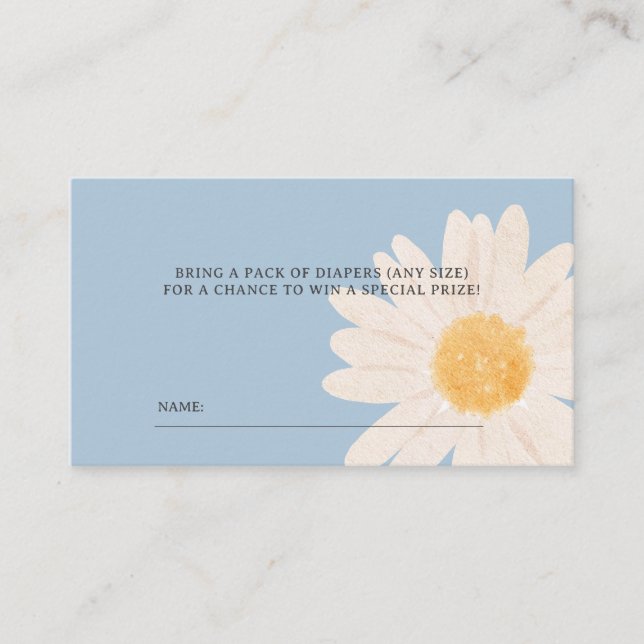 Little Daisy Baby Shower Diaper Raffle Biljett (Framsida)