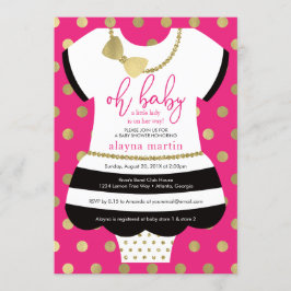 Little Dam Baby Shower Inbjudan, Faux Glitter/Foil Inbjudningar