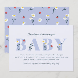 Little Dam Baby Shower-inbjudan - Lavendar Inbjudningar