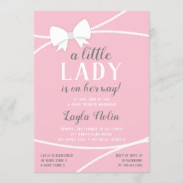 Little Dam Baby Shower-inbjudan, Rosa, Grått Inbjudningar