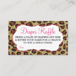 Little Dam Diaper Raffle Biljett, Cheetah, Rosa Tilläggskort