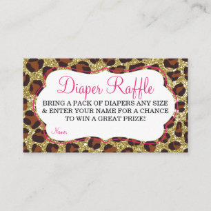 Little Dam Diaper Raffle Biljett, Cheetah, Rosa Tilläggskort