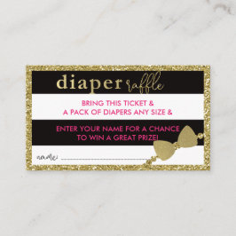 Little Dam Diaper Raffle Biljett Faux Glitter/Foil Tilläggskort