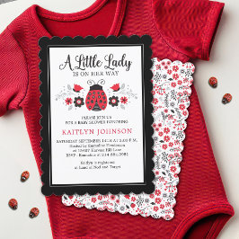 Little Dam Ladybug Baby Shower Inbjudningar