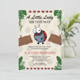 Little Dam Ladybug Girl Baby Shower-inbjudan Inbjudningar