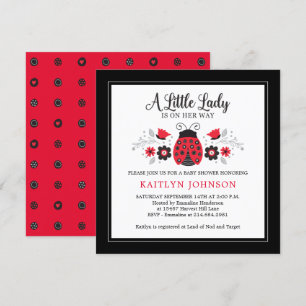 Little Dam Ladybug Girl Baby Shower-inbjudan Inbjudningar
