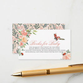 Little Dam Ladybug Ro Baby Shower Bok Request Tilläggskort