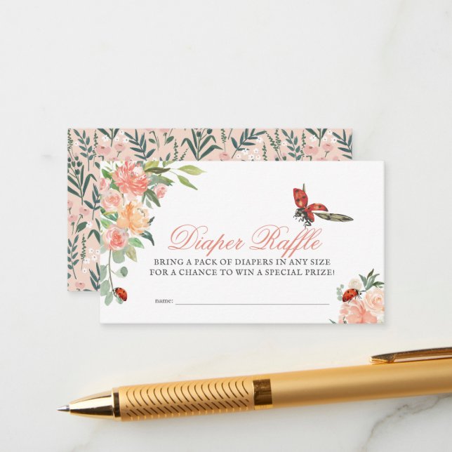 Little Dam Ladybug Ro Diaper Raffle Biljett Tilläggskort (Fram/Back In Situ)