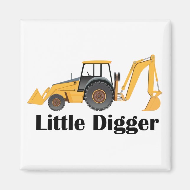 Little Digger -  för 2-tums fyrkantsruta Magnet (Framsidan)