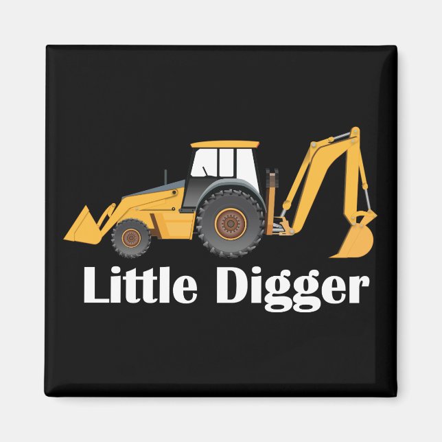 Little Digger -  för 2-tums fyrkantsruta Magnet (Framsidan)