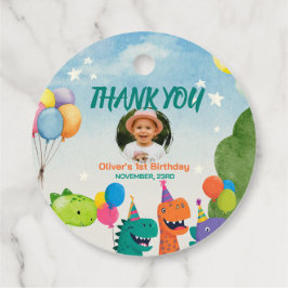 Little Dino 1st Birthday Favor Tags Gåvor Etiketter