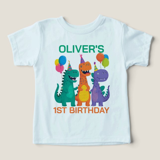 Little Dino 1st Birthday T Shirt (Design Framsida)