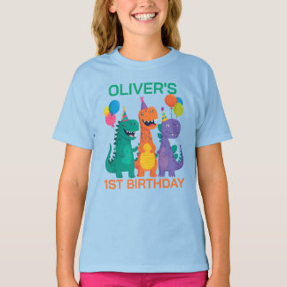 Little Dino 1st Birthday T Shirt