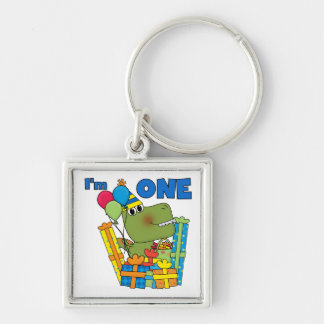 Little Dino 1st Birthday T shirts och Gifts Fyrkantig Silverfärgad Nyckelring