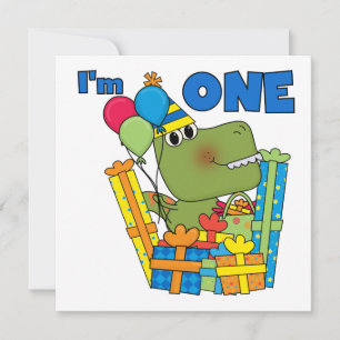 Little Dino 1st Birthday T shirts och Gifts Inbjudningar