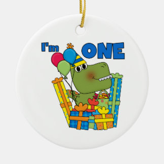 Little Dino 1st Birthday T shirts och Gifts Julgransprydnad Keramik