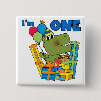 Little Dino 1st Birthday T shirts och Gifts Knapp