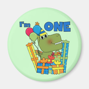 Little Dino 1st Birthday T shirts och Gifts Magnet