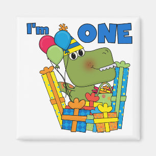 Little Dino 1st Birthday T shirts och Gifts Magnet