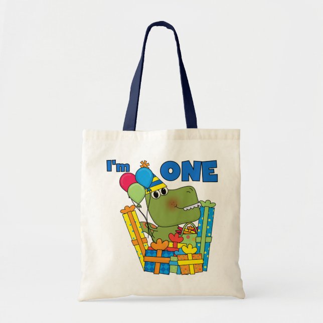 Little Dino 1st Birthday T shirts och Gifts Tygkasse (Framsidan)