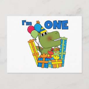 Little Dino 1st Birthday T shirts och Gifts Vykort
