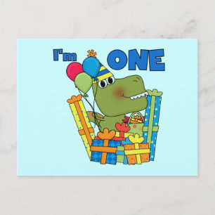 Little Dino 1st Birthday T shirts och Gifts Vykort