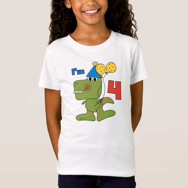 Little Dino 4e födelsedagen Tshirts och Gifts (Framsida)