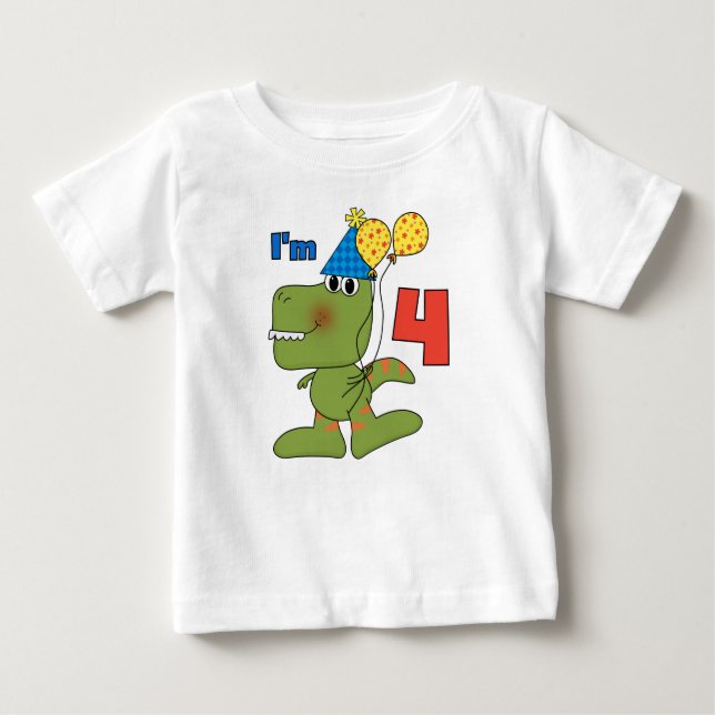 Little Dino 4e födelsedagen Tshirts och Gifts (Framsida)