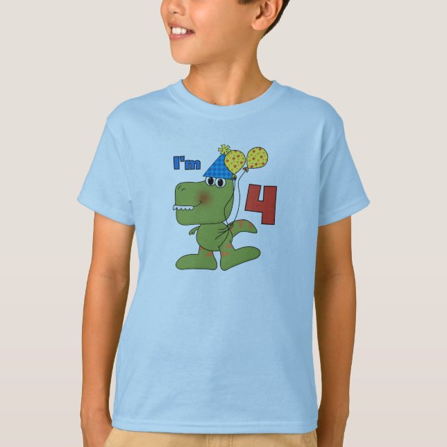 Little Dino 4e födelsedagen Tshirts och Gifts (Framsida)