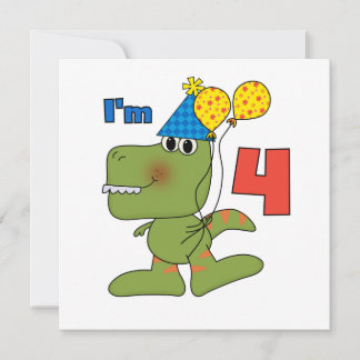 Little Dino 4e födelsedagen Tshirts och Gifts Kort