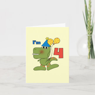 Little Dino 4e födelsedagen Tshirts och Gifts Kort