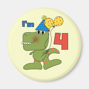Little Dino 4e födelsedagen Tshirts och Gifts Magnet