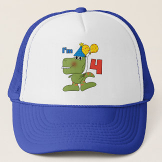 Little Dino 4e födelsedagen Tshirts och Gifts Truckerkeps