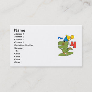 Little Dino 4e födelsedagen Tshirts och Gifts Visitkort