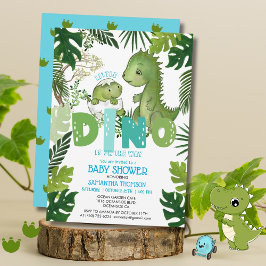 Little Dino är på väg att pojkbabyskorna Inbjudningar