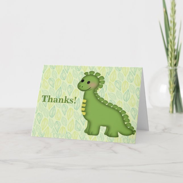 Little Dino Baby Shower Tackkort (Framsida)