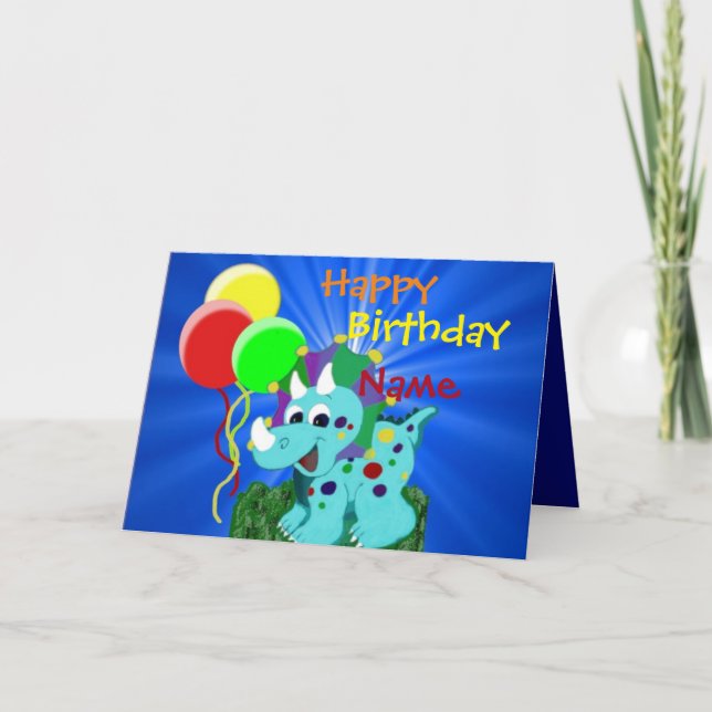 Little Dino Birthday Card Kort (Framsida)