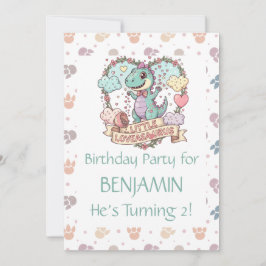 Little Dino Birthday Personalized Inbjudningar