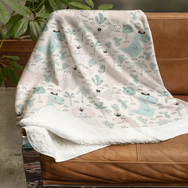 Little Dino Delight Fleecefilt (Little Dino Delight Fleece Blanket)