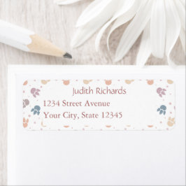 Little Dino Kid's Birthday Party Returadress Etikett