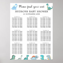Little Dinosaur Cute Baby Shower Seating Charts Poster