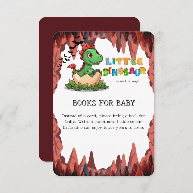 Little Dinosaur Is on the Way Books for Baby Tilläggskort (Fram/baksida)