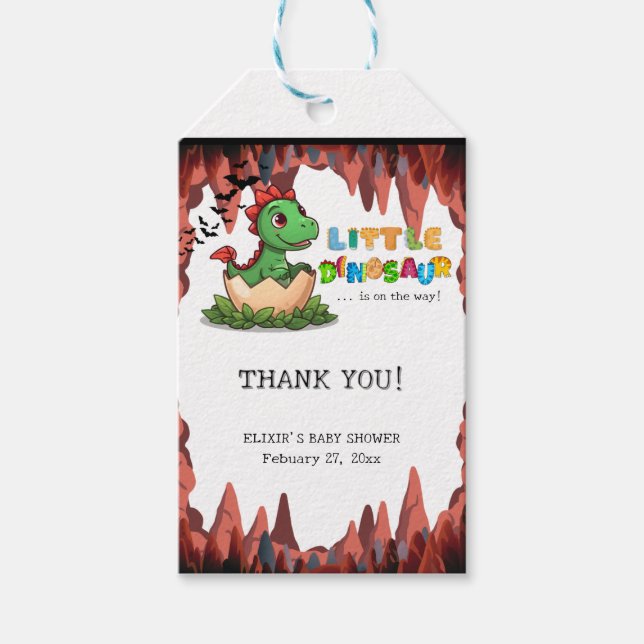 Little Dinosaur Is on the Way Presentetikett (Framsidan)