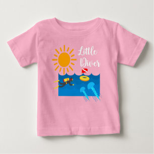 Little Diver with Jelly Fish - Baby Bra Jersey T- T Shirt