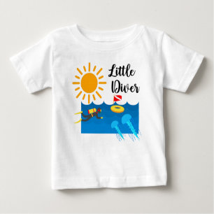 Little Diver with Jelly Fish - Baby Bra Jersey T- T Shirt