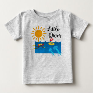 Little Diver with Jelly Fish - Baby Bra Jersey T- T Shirt