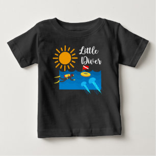 Little Diver with Jelly Fish - Baby Bra Jersey T- T Shirt