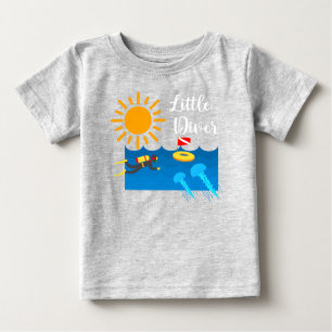 Little Diver with Jelly Fish - Baby Bra Jersey T- T Shirt