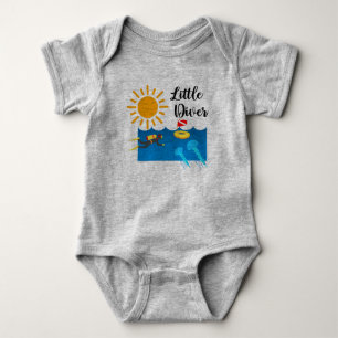 Little Diver with Jelly Fish - Baby Jersey Bodysui T Shirt