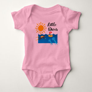 Little Diver with Jelly Fish - Baby Jersey Bodysui T Shirt